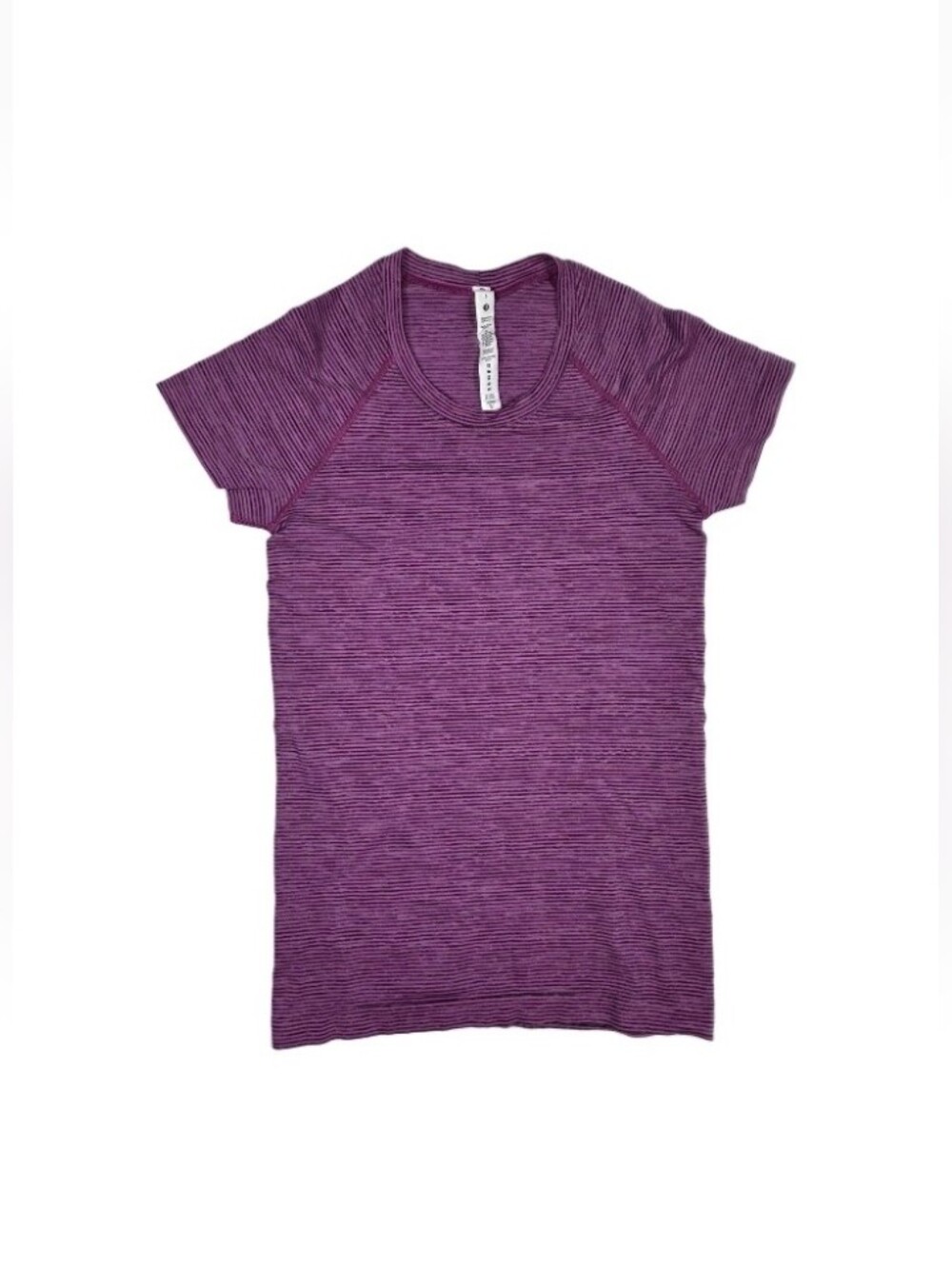 Lululemon Swiftly Tech Short Sleeve 2.0 Size 6 Plum Athleisure Clean Girl Logo